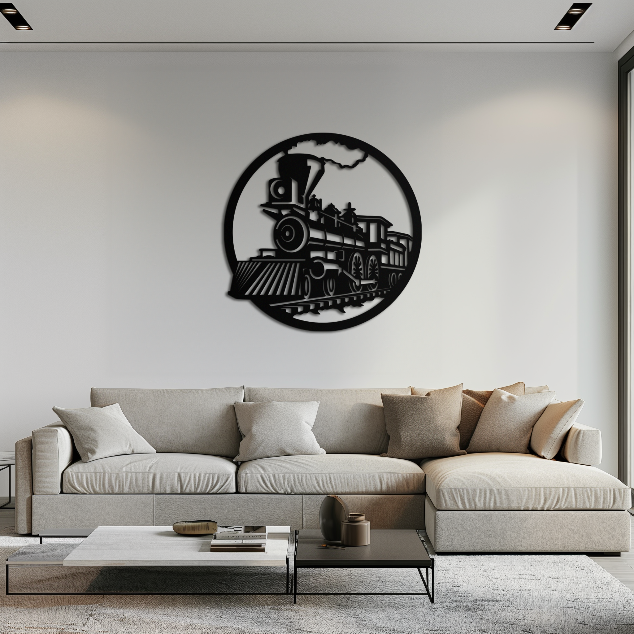Vintage Steam Train Metal Wall Art - Rustic Locomotive Decor - KAF100