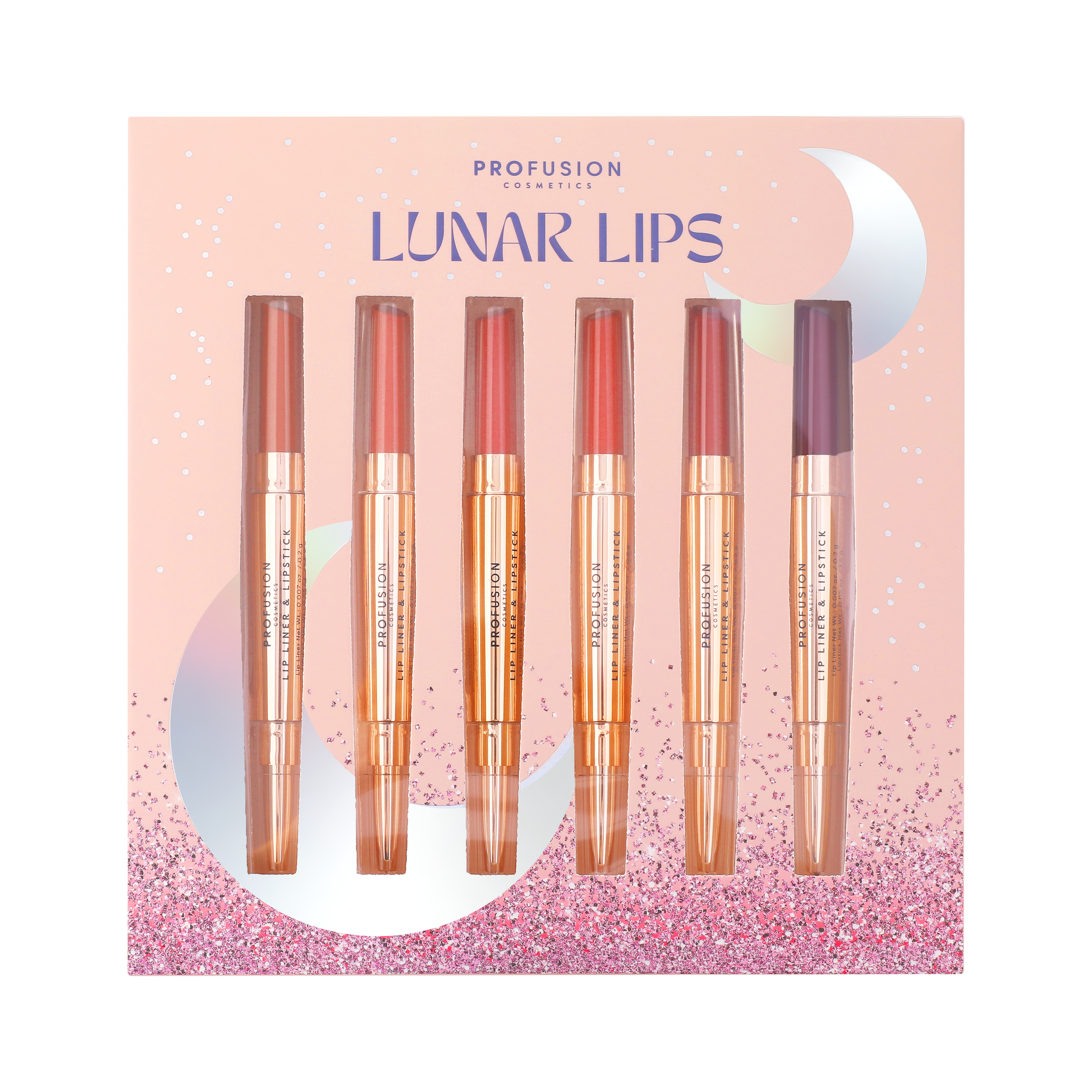 Lunar Lips 6 PC Lipstick & Liner Set