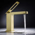 Brushed Gold Bathroom Sink Faucet single handle with pop up overflow brass drain