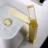 Brushed Gold Bathroom Sink Faucet single handle with pop up overflow brass drain