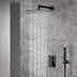 Oil Rubbered Bronze 12-Inch Wall-Mounted Rainfall Shower Faucet System with LED Option, Hand Shower Included