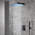 Oil Rubbered Bronze 12-Inch Wall-Mounted Rainfall Shower Faucet System with LED Option, Hand Shower Included