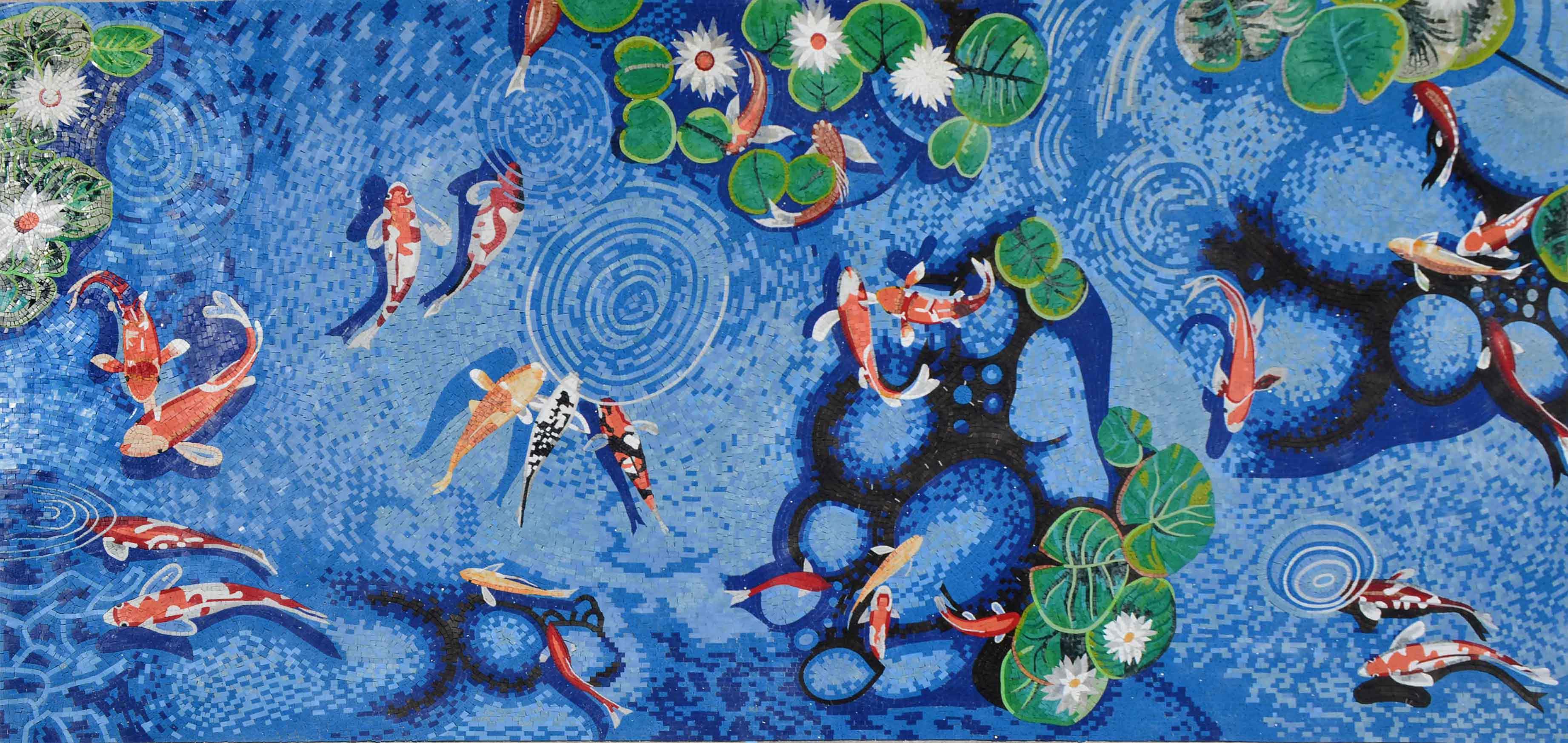 Koi Fish Pond - Mosaic Art