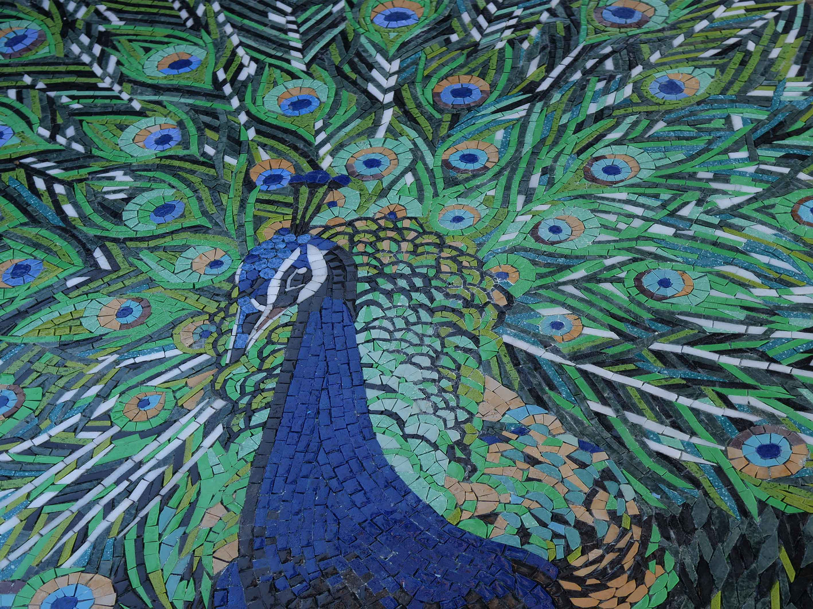 Emerald Peacock Mosaic Artwork