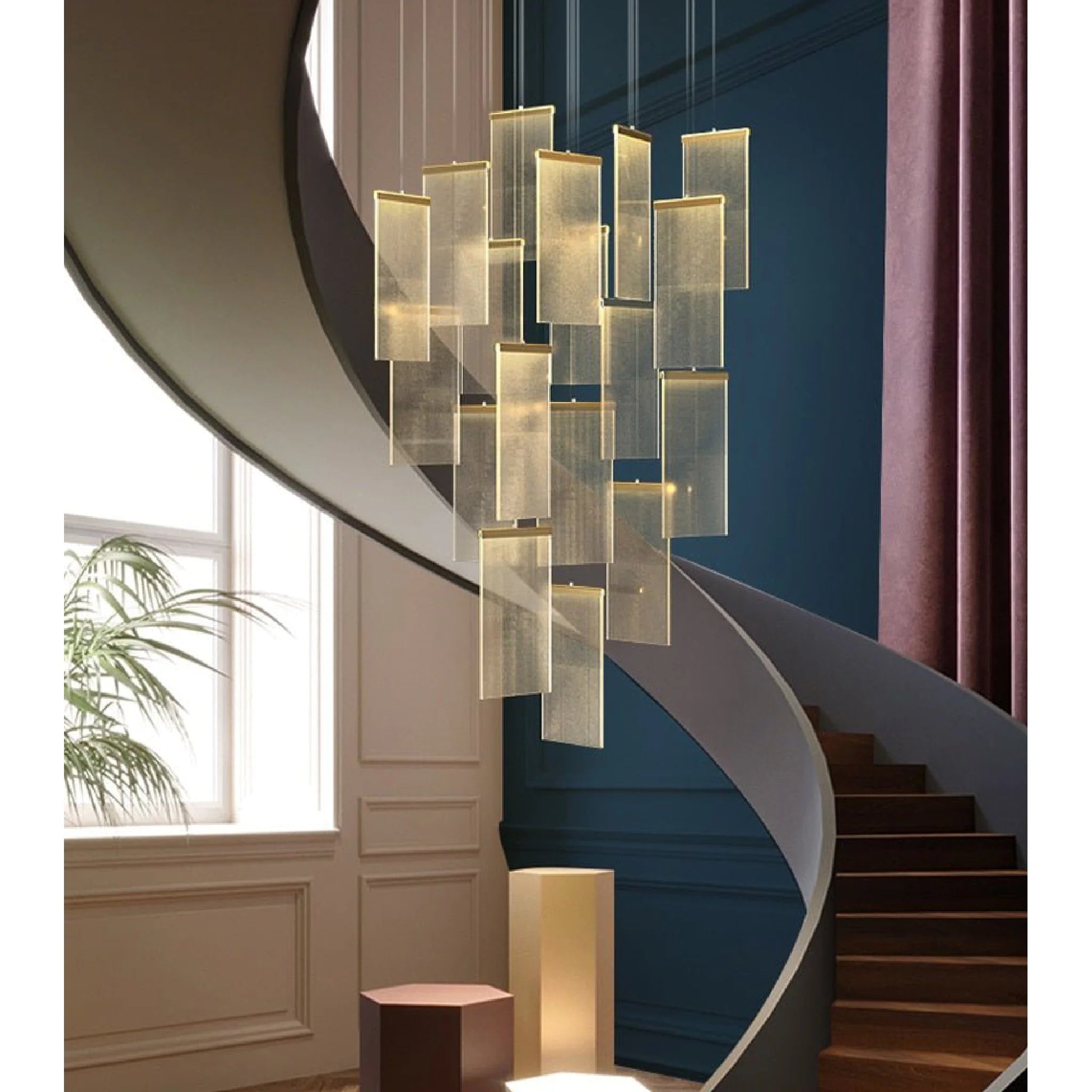 Varenna | Gold Long Hanging Light Fixture