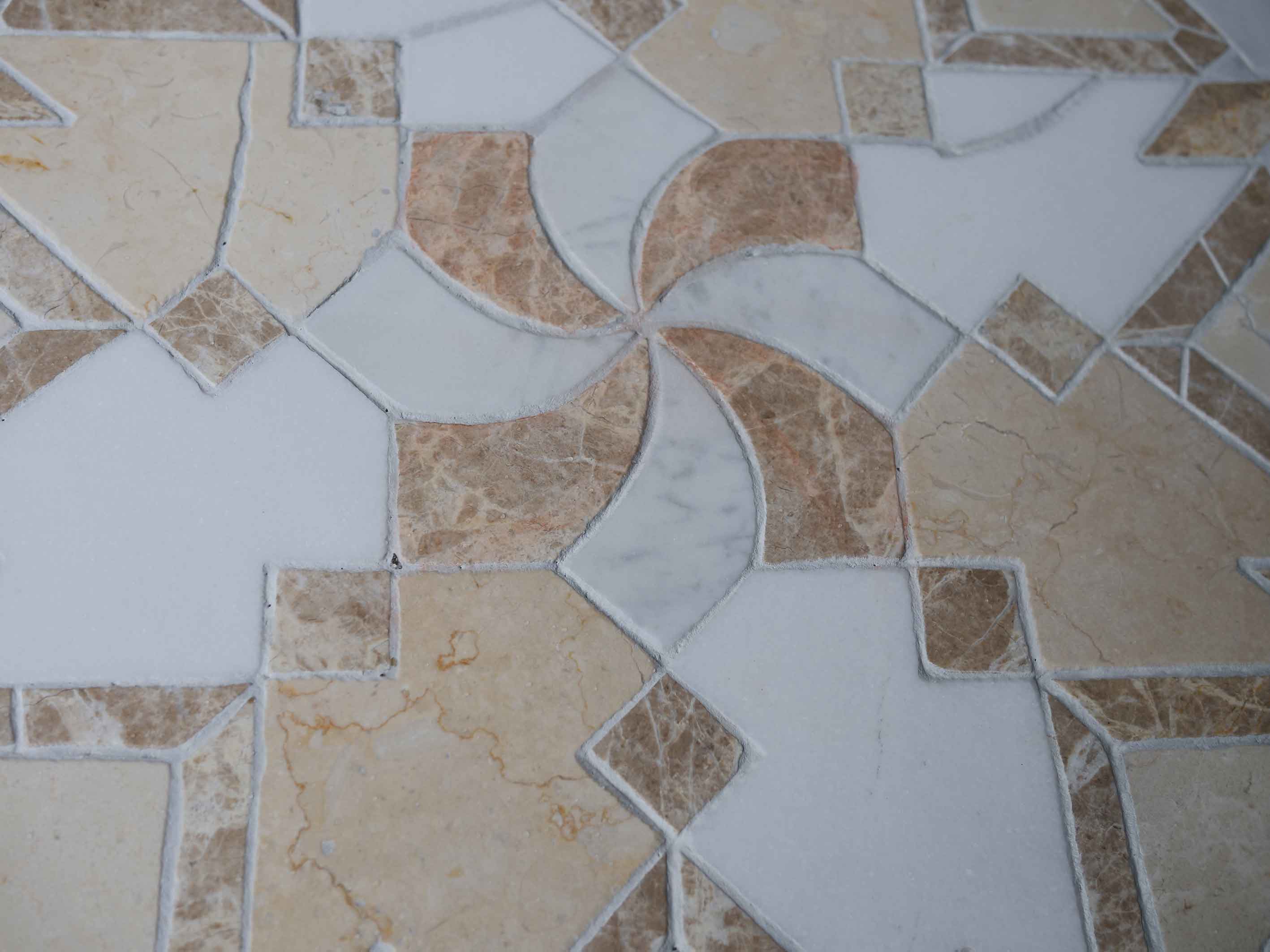 Neutral Stone Art Mosaic Medallion