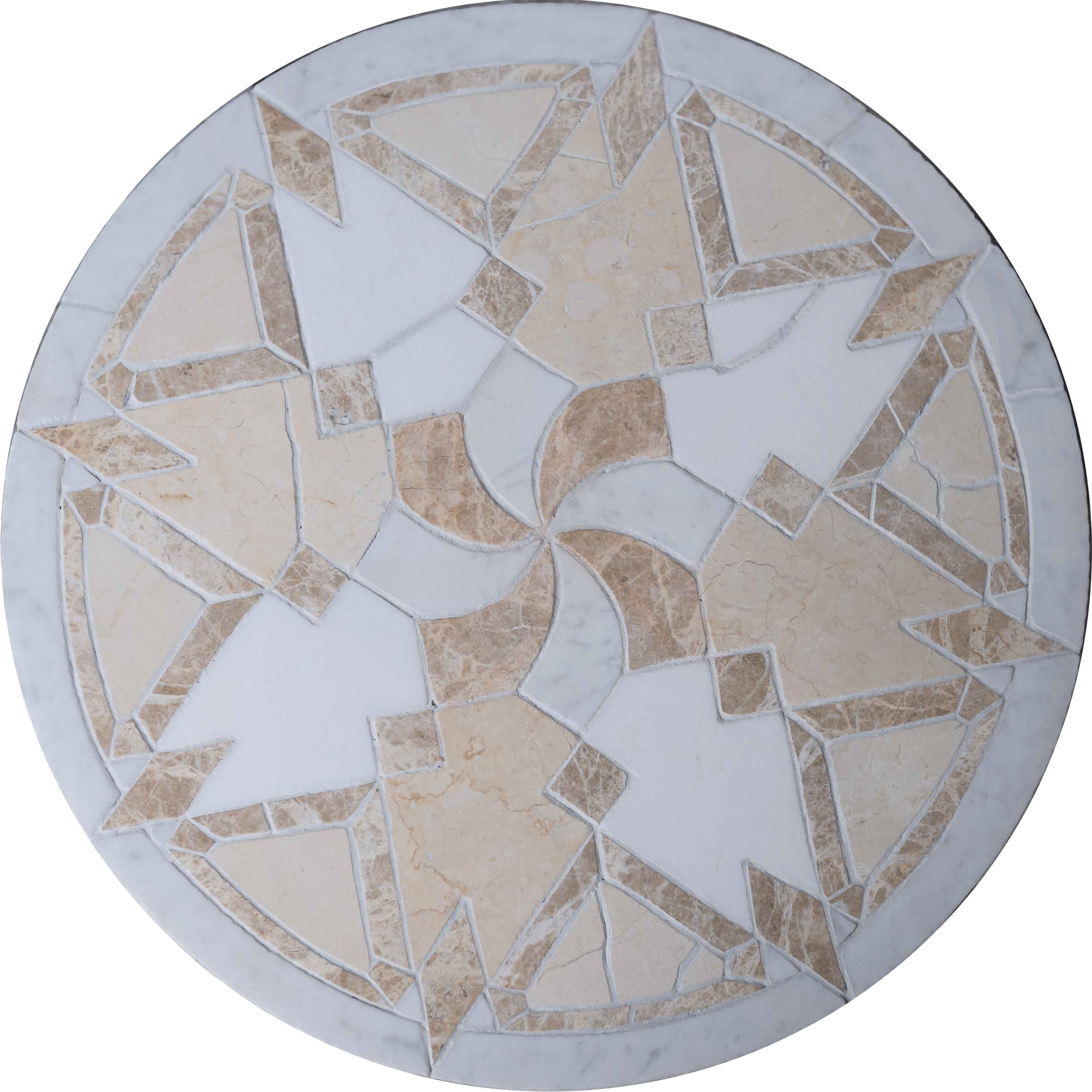 Neutral Stone Art Mosaic Medallion