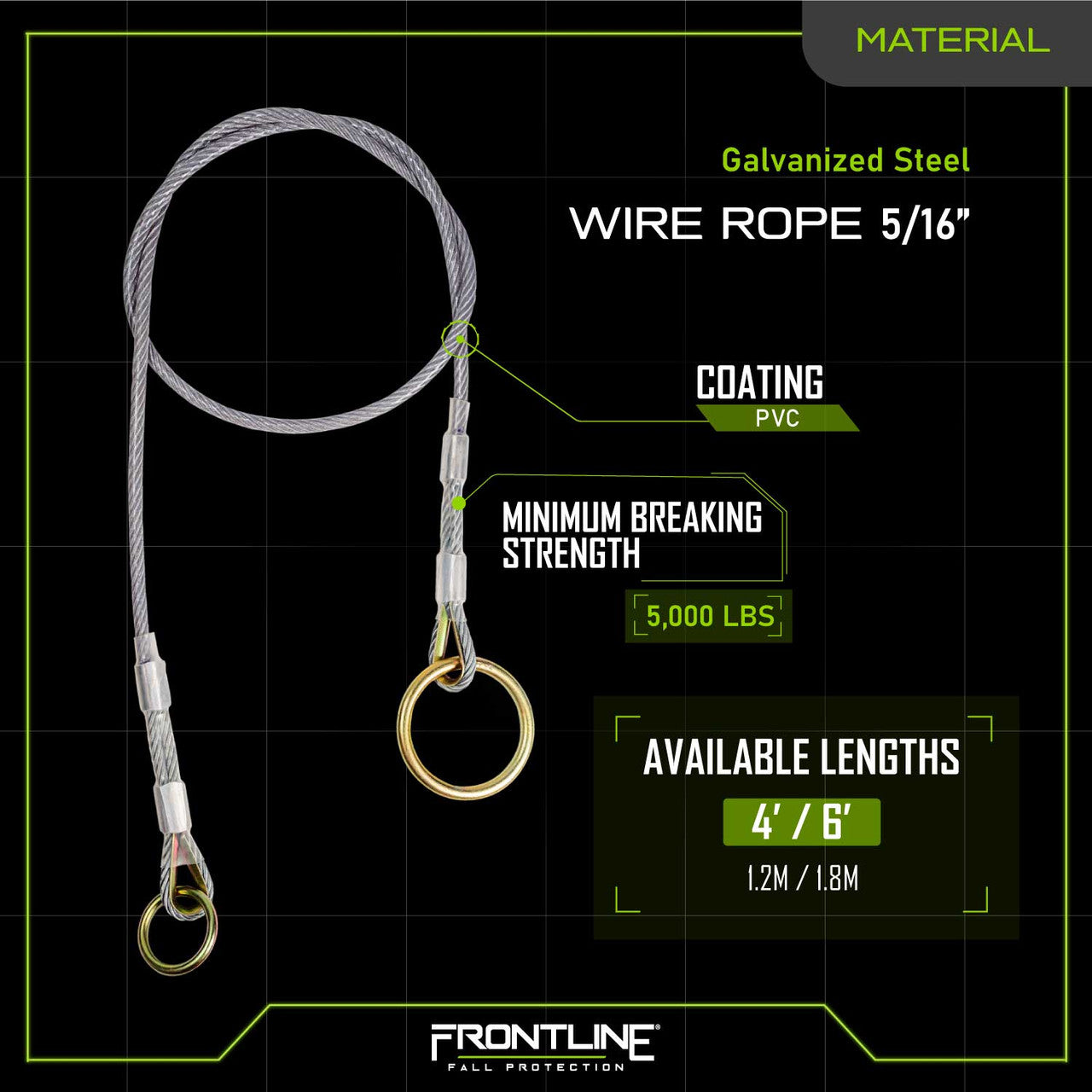 Frontline MPW Wire Rope Choker Anchor 6'