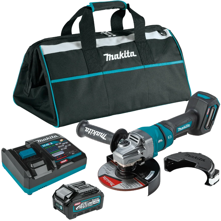 Makita GAG14M1 40V max XGT® Brushless Cordless 4‑1/2” / 6" Paddle Switch Angle Grinder Kit, with Electric Brake (4.0Ah)