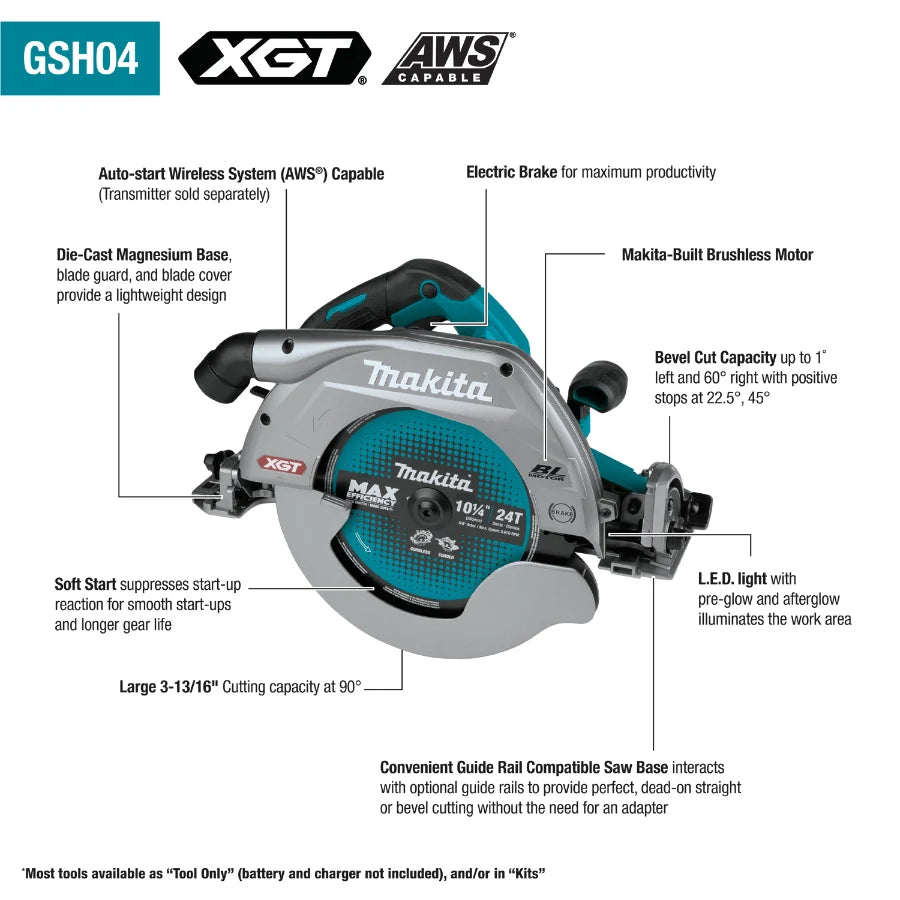 Makita GSH04Z 40V max XGT® Brushless Cordless 10‑1/4