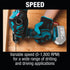 Makita XAD02Z 18V LXT® Lithium‑Ion Cordless 3/8" Angle Drill, Tool Only