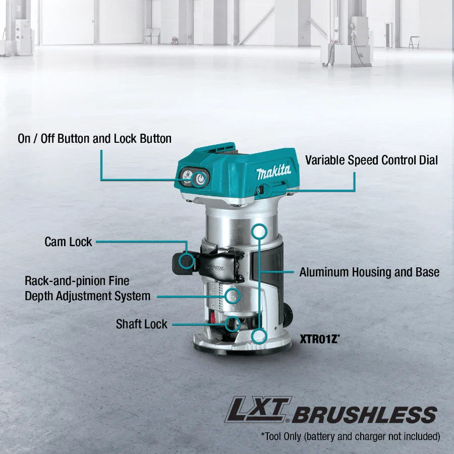 Makita XTR01Z 18V LXT Lithium-Ion Cordless Router (Tool Only)