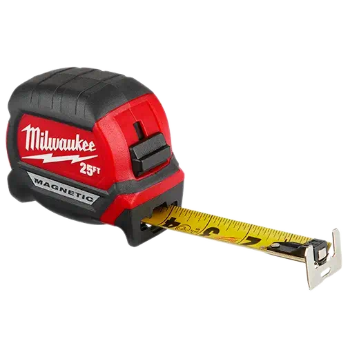 Milwaukee 48-22-0325G 25ft Compact Wide Blade Magnetic Tape Measure 2-Pack