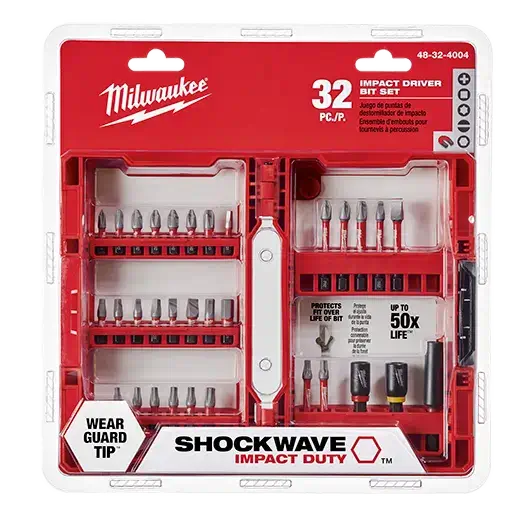 Juego de puntas para destornillador de impacto SHOCKWAVE™ 48-32-4004 de Milwaukee, 32 piezas