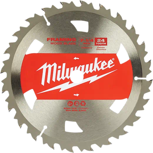 Hojas para sierras circulares de 7-1/4" y 24 dientes Milwaukee 48-41-0710, 1 pieza