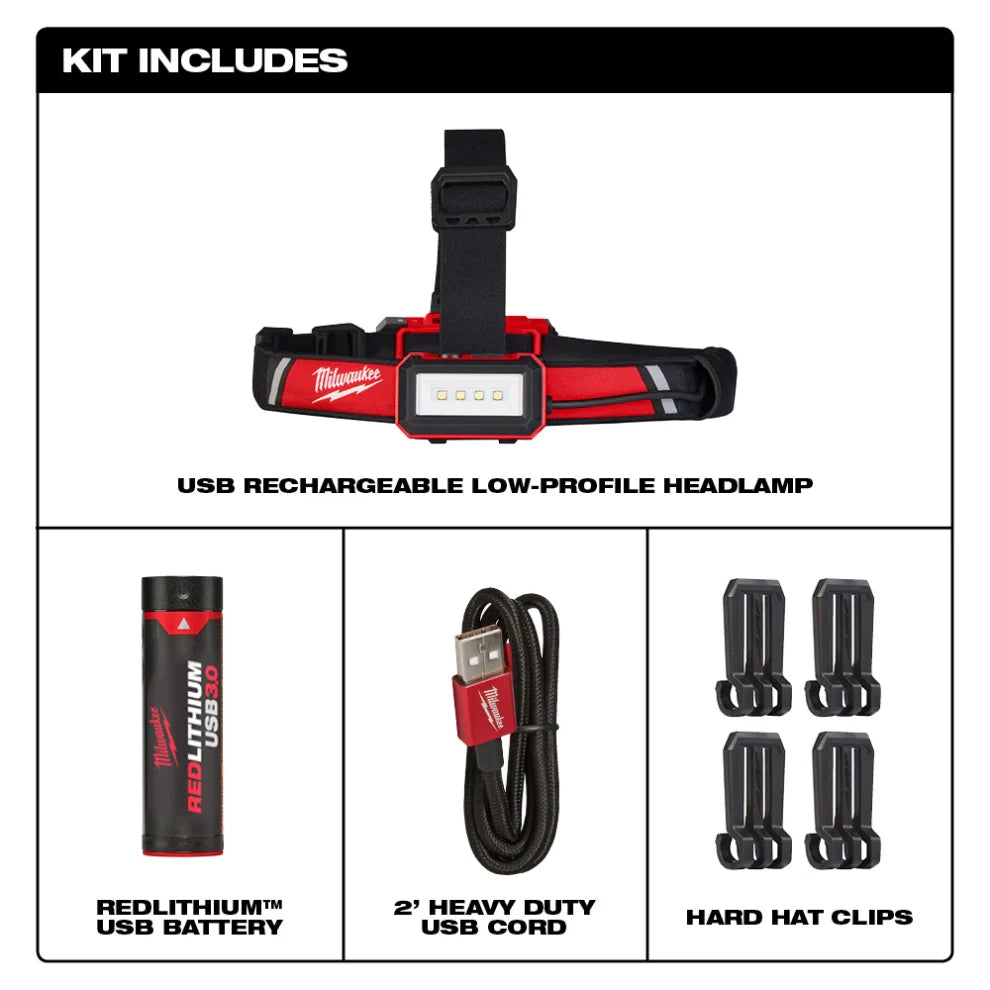 Milwaukee 2115-21 USB Rechargeable Low-Profile Headlamp