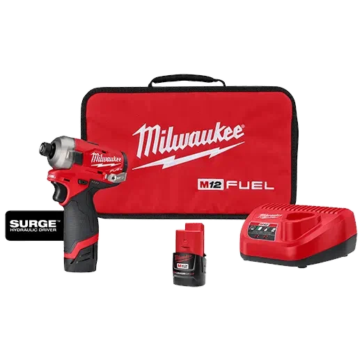 Kit de destornillador hidráulico hexagonal de 1/4" Milwaukee 2551-22 M12 FUEL™ SURGE™