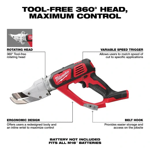 Milwaukee 2637-20 M18 18 Gauge Single Cut Shear (Tool Only)