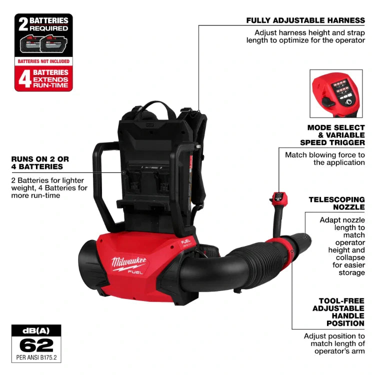 Milwaukee 3009-20 M18 FUEL™ Dual Battery Backpack Blower (Tool Only)