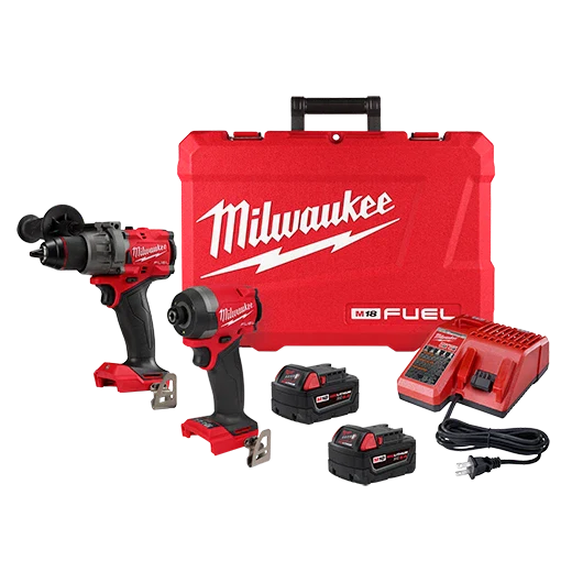 Milwaukee 3697-22 M18 FUEL™ 2-Tool Combo Kit - Hammer Drill and Impact Driver With 2 Batteries and Charger