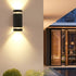 Modern Black Outdoor Aluminum Waterproof LED Wall Mounted Lamp For Villa