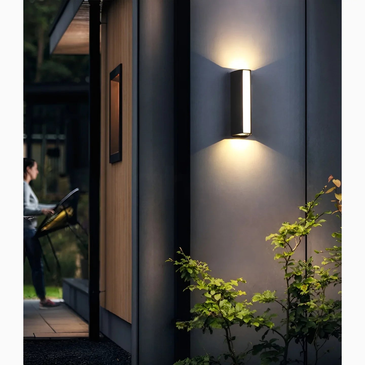 Modern Black Outdoor Waterproof Aluminum LED Wall Lamps For Porch, Garden