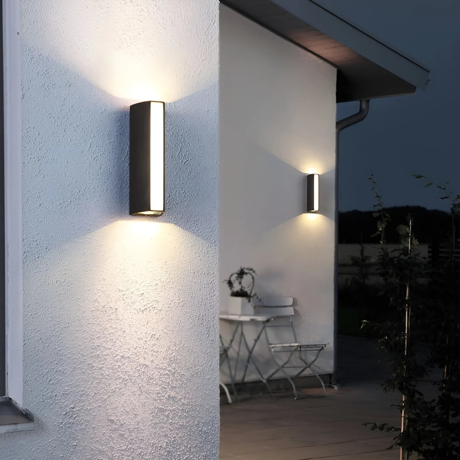 Modern Black Outdoor Waterproof Aluminum LED Wall Lamps For Porch, Garden