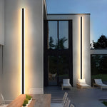 Modern Black Outdoor Waterproof Aluminum Long LED Wall Lamp For Porch