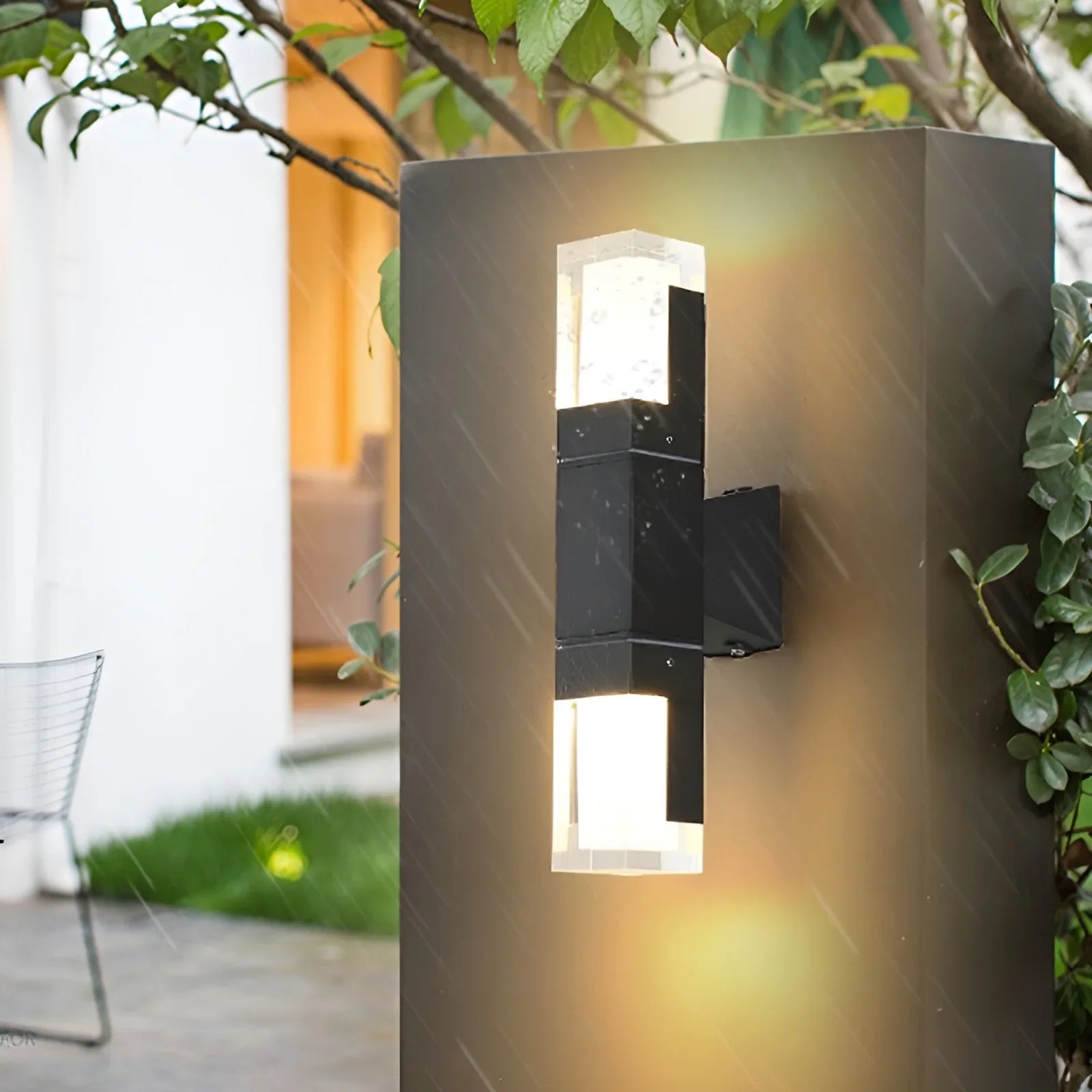 Modern Black Outdoor Waterproof LED Wall Mounted Lamp For Villa, Porch