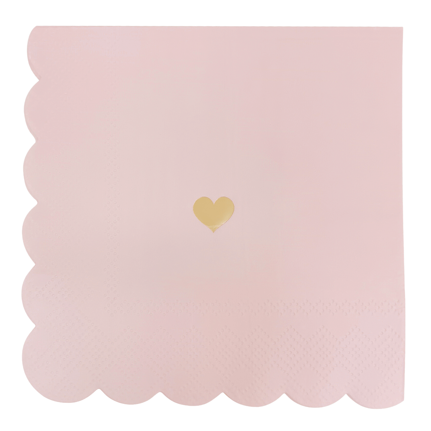 Pink with Gold Heart Cocktail Napkins