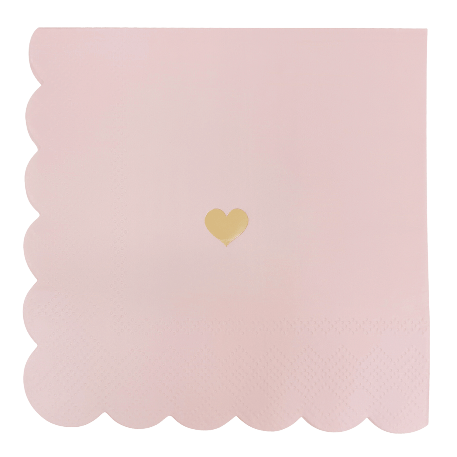 Pink with Gold Heart Cocktail Napkins