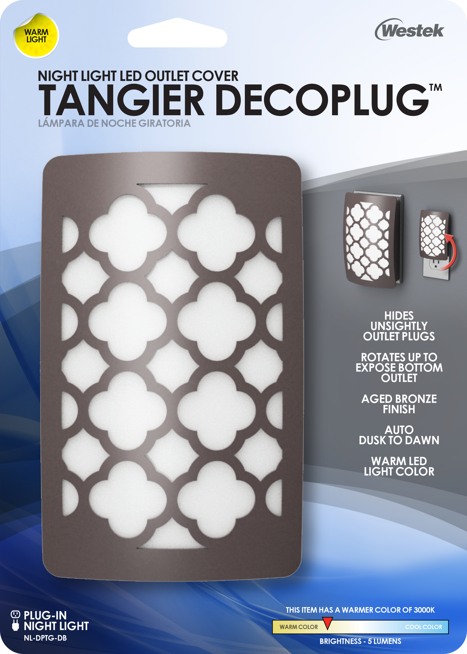 Lámpara de noche LED Tangier Bronze DecoPlug