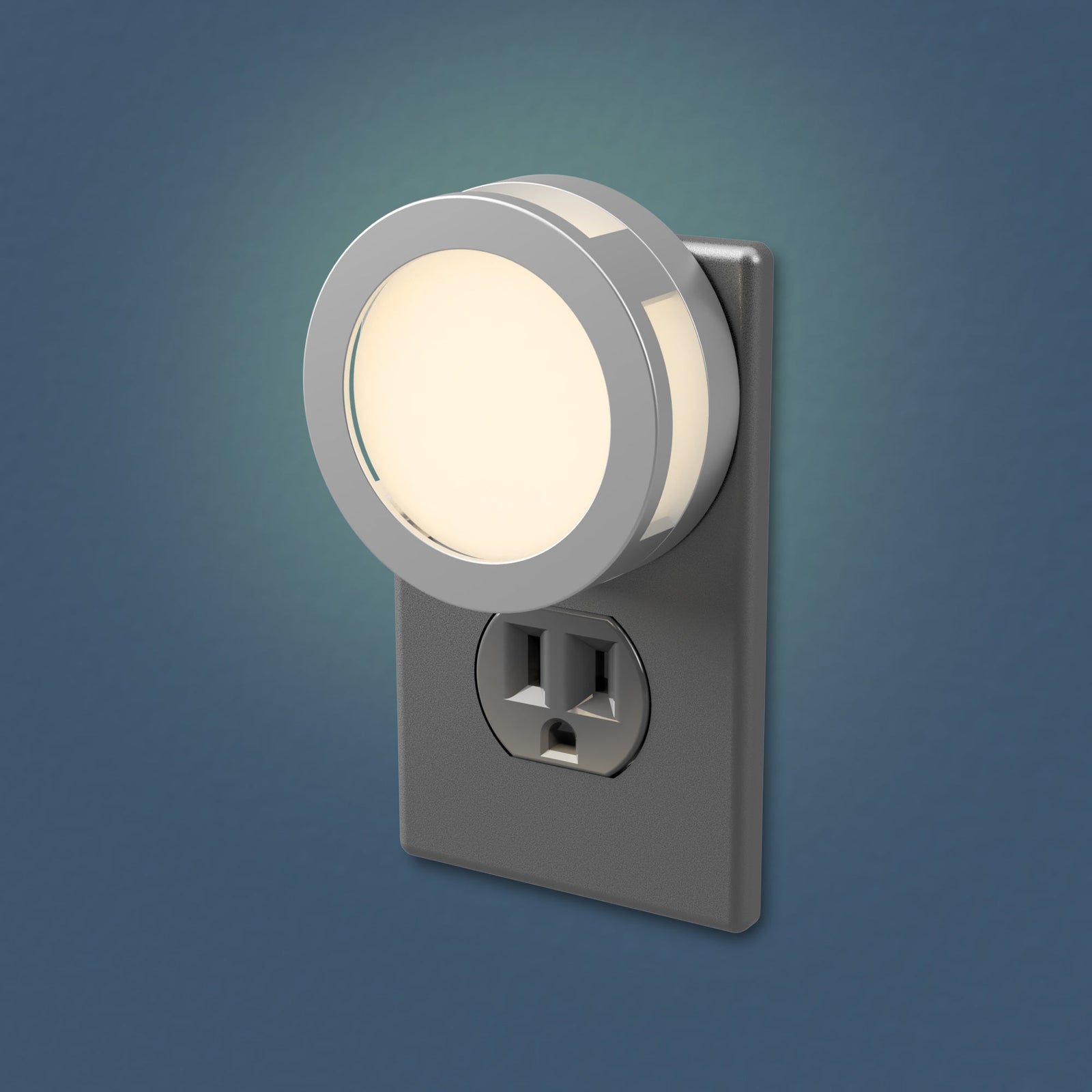 Porthole LED Always-On Nickel Night light