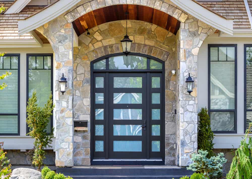 Atlas Contemporary Iron Door with Sidelights