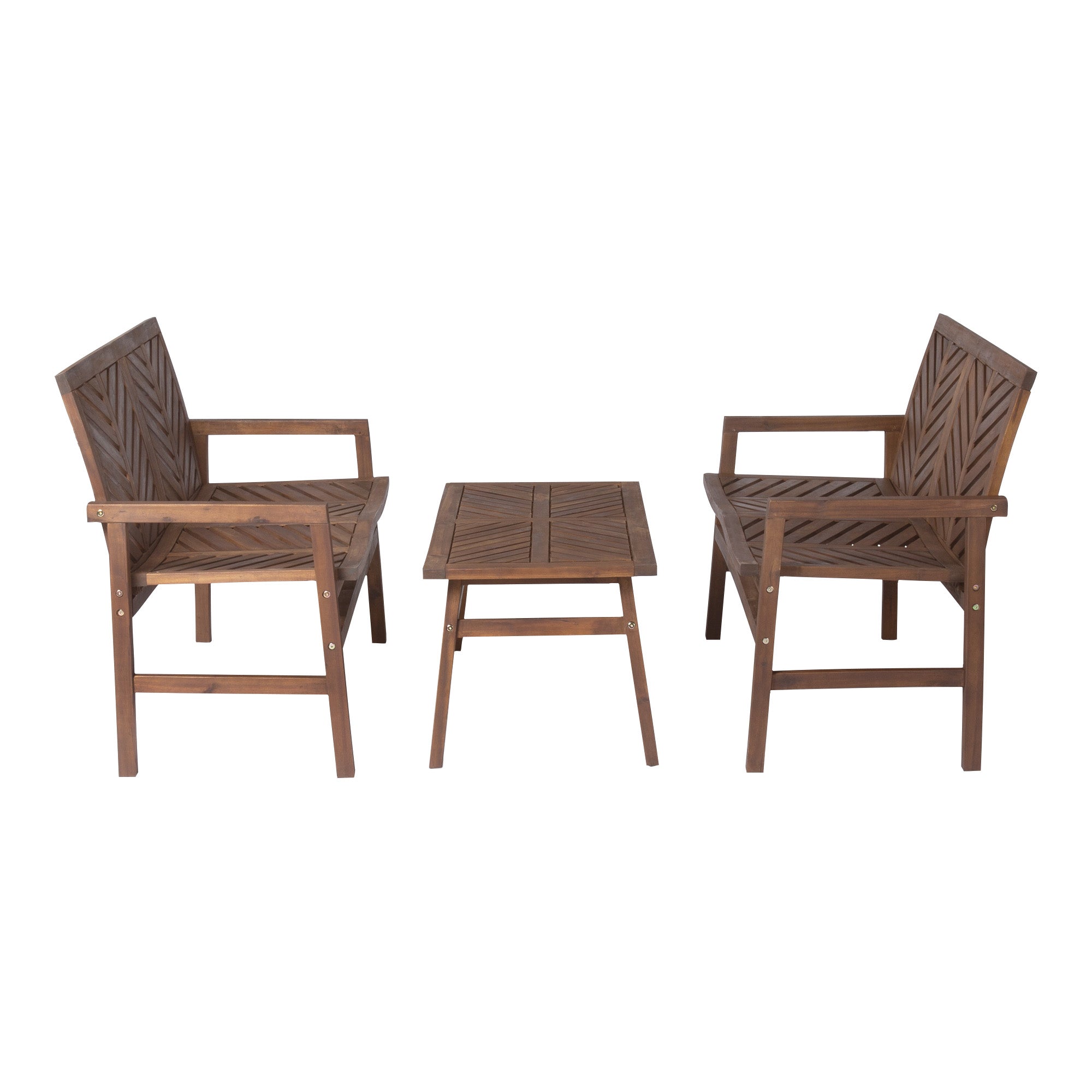 Vincent 3-Piece Outdoor Patio Loveseat Chat Set