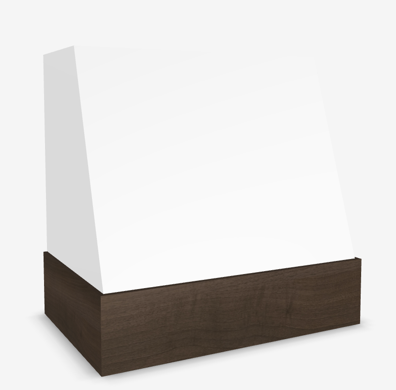 Primed Wood Range Hood With Angled Front and Walnut Band - 30