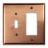 Raw Copper - 1 Toggle / 1 Rocker Wallplate