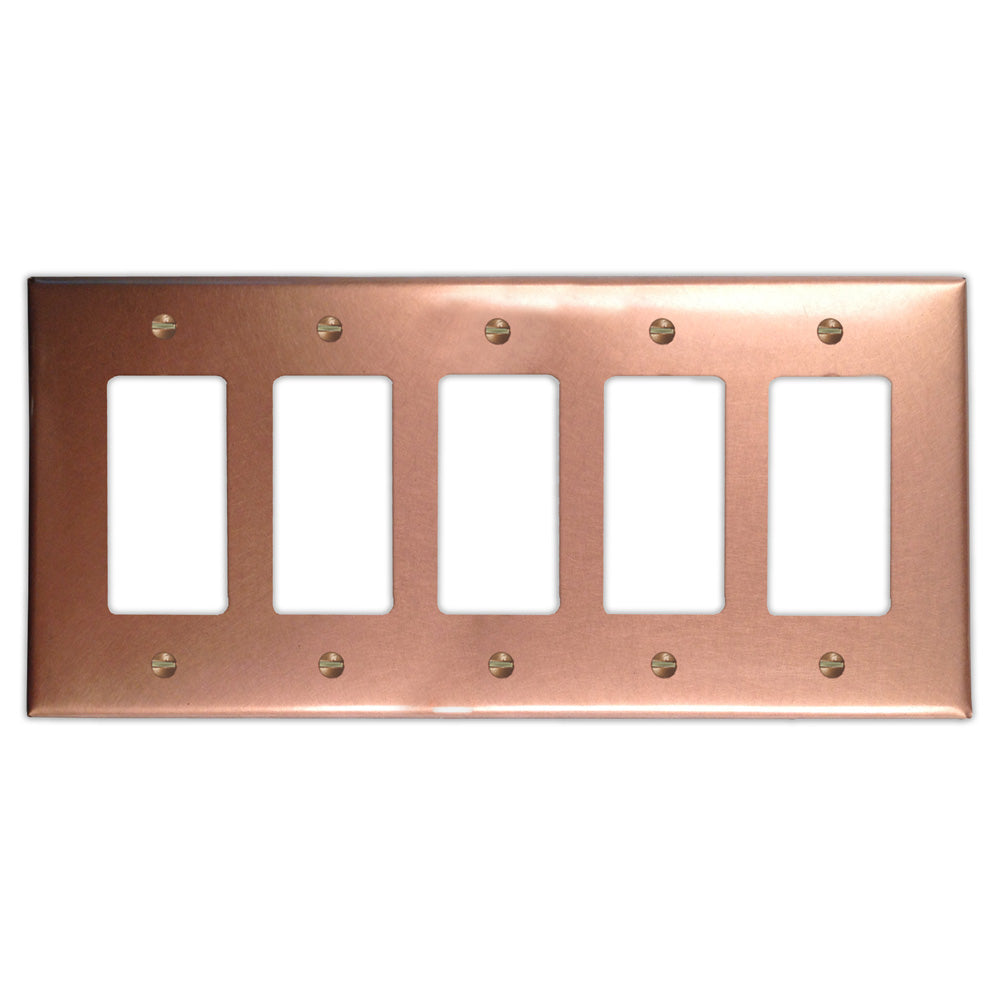 Raw Copper - 5 Rocker Wallplate