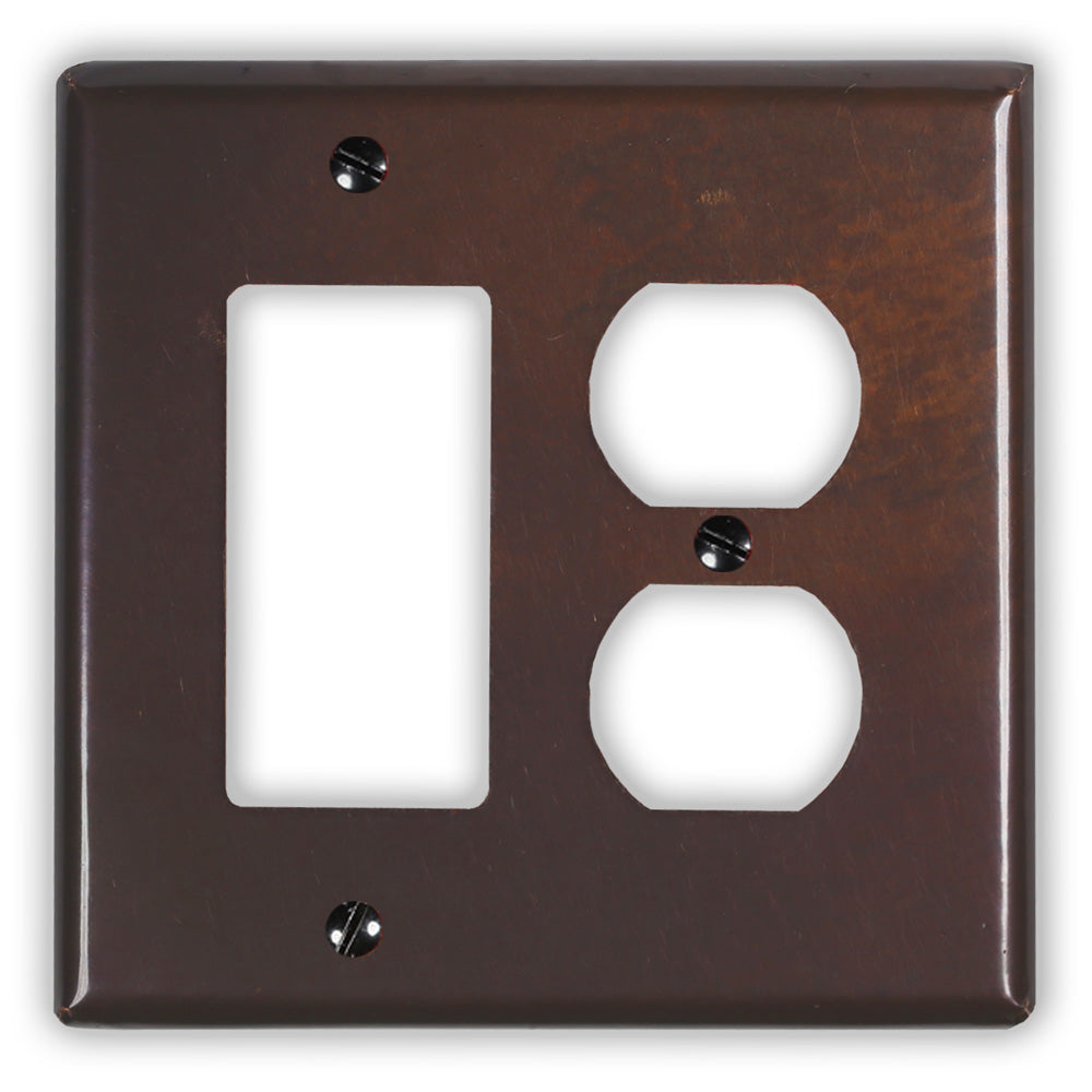 Rustic Copper - 1 Rocker / 1 Duplex Wallplate