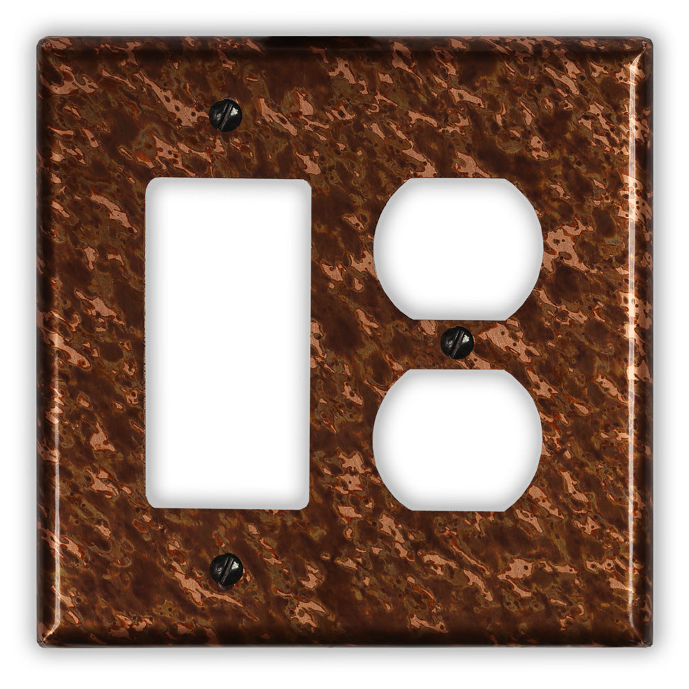 Sandstorm Copper - 1 Rocker / 1 Duplex Wallplate