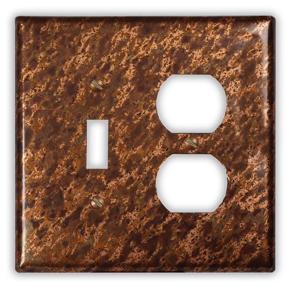 Sandstorm Copper - 1 Toggle / 1 Duplex Wallplate