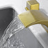 Brushed Gold or Matte Black Or Brushed Nickel Waterfall Bathroom Sink Faucet with 3 Holes, 2 Handles and Pop-Up Drain