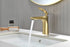 Brushed Gold Bathroom Sink Faucet single handle with pop up non-overflow brass drain