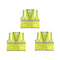 Safety Main 05EAMYZ Economy Vest, Class 2, All Mesh, Hi-Vis Yellow, Pack of 3