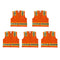 Safety Main 05TTSOZ Surveyor Vest, Class 2, Solid Front, Mesh Back, Hi-Vis Orange, Pack of 5