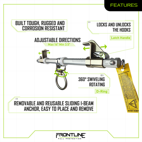 Frontline ST14SH Easy Slider Beam Walker Anchor for 3.5?? - 14?? Wide I-Beams