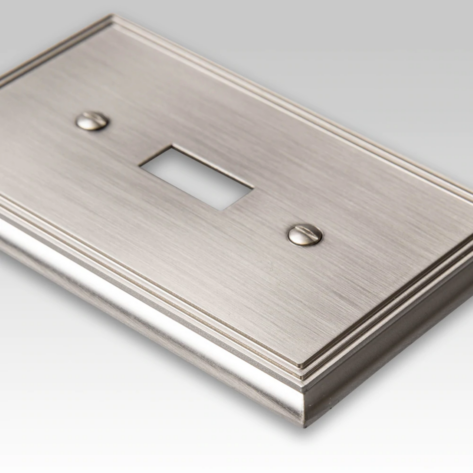 Metro Line Brushed Nickel Cast - 1 Phone Jack Wallplate