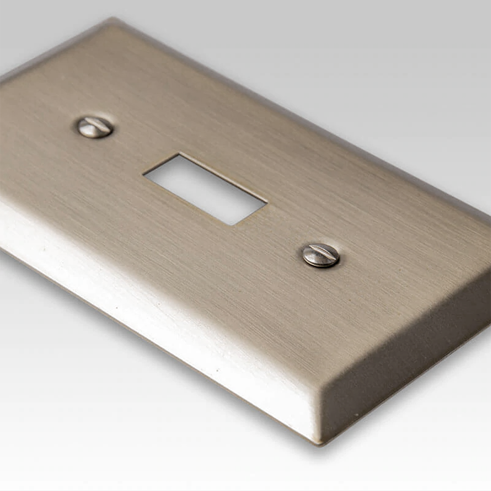 Century Brushed Bronze Steel - 2 Toggle / 1 Duplex Wallplate