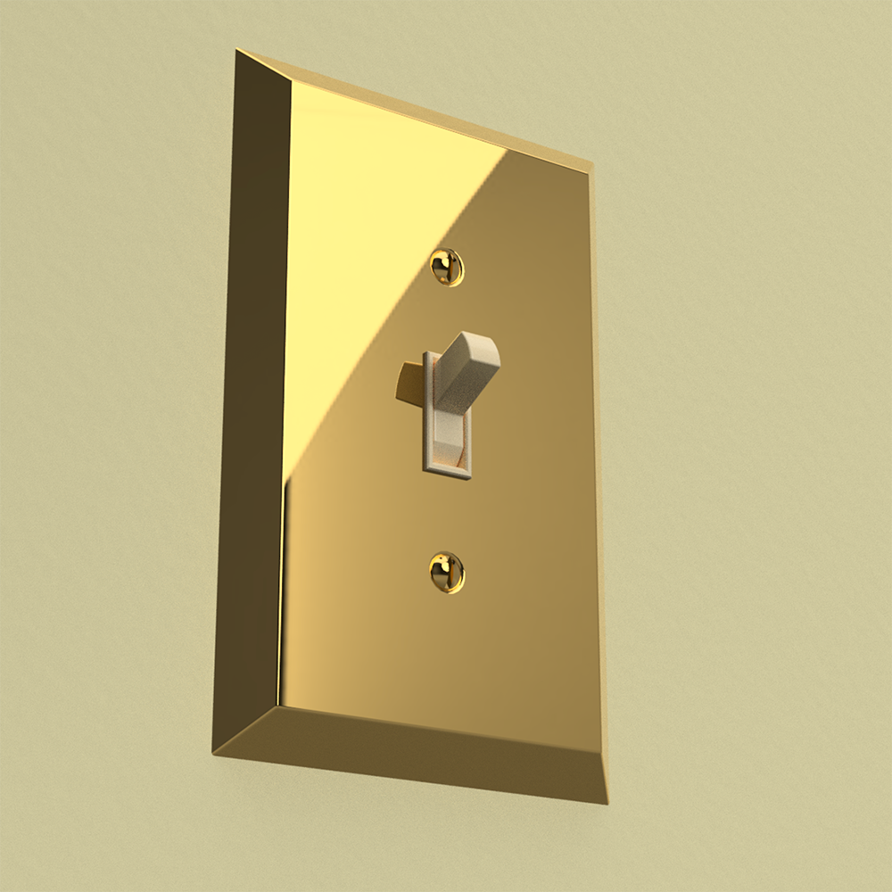 Century Polished Brass Steel - 1 Toggle / 1 Duplex Wallplate