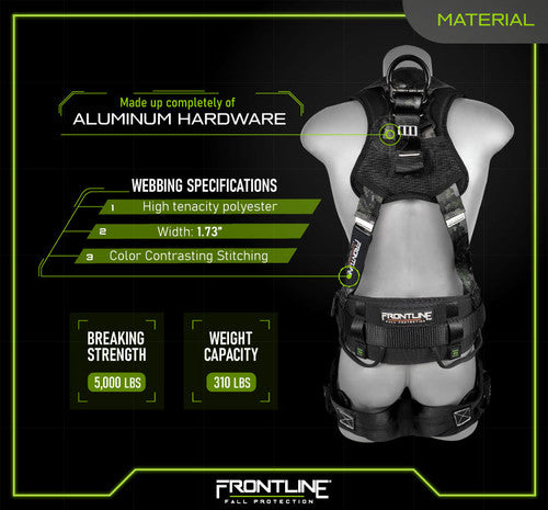 Frontline 110CTB-DC Digital Camo Full Body Harness with Aluminum Hardware and Suspension Trauma Straps S